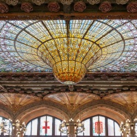 Barcelona-Architektur-PalauMusica, Aufnahmedetails => Canon EOS 5D Mark II | f6,3 | 35mm | Iso 800 | 0.0333s