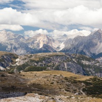 Südtirol, Blick vom Fuße der drei Zinnen