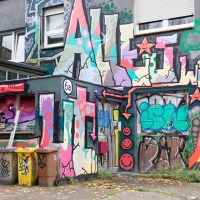 Street Art im Dortmunder Unionviertel, Innenhof zwischen Falkenstraße und Adlerstraße